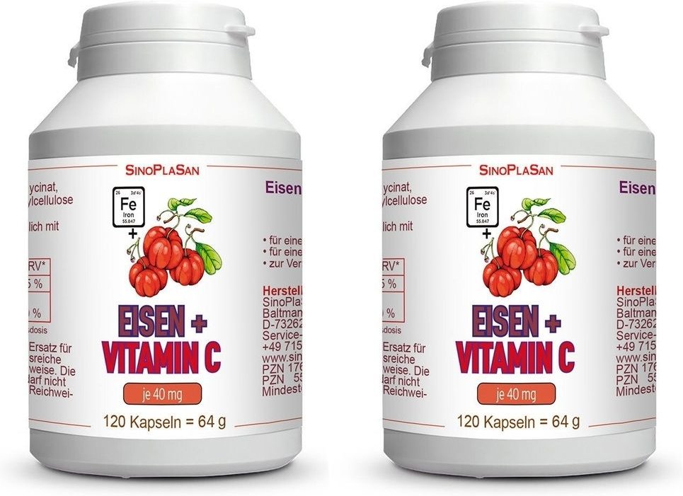 Eisen 40 mg+Vitamin C mg Kapseln 2x 2x120 St