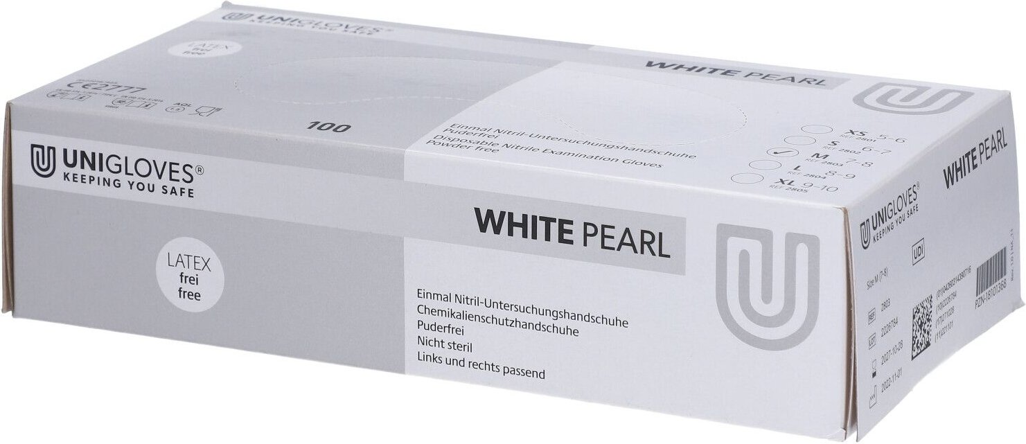 Handschuhe Einmal Nitril M weiß 100 St