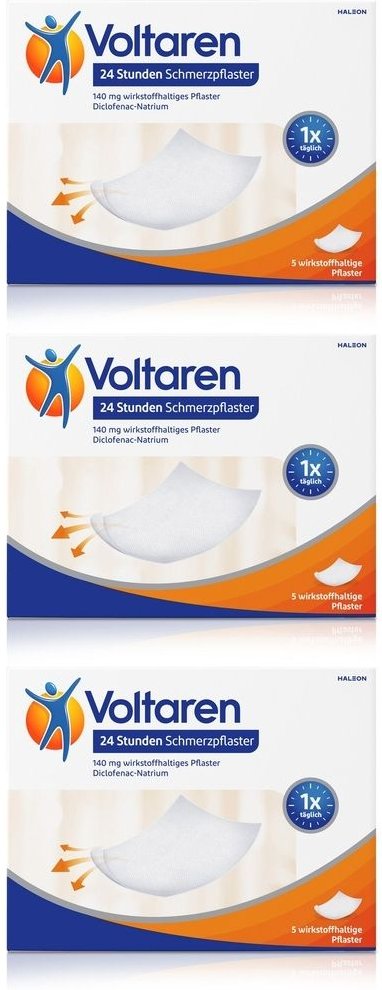 Voltaren 24 Stunden Schmerzpflaster 3x 3x5 St Pflaster