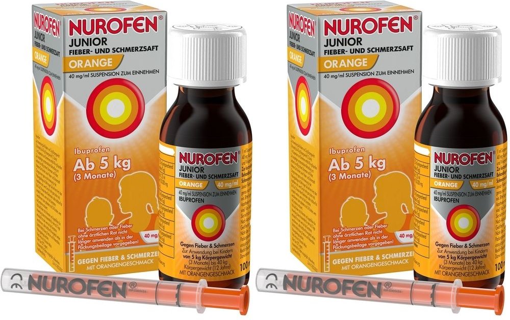 Thumbnail - 2x Nurofen Junior Fieber-u.Schmerzsaft Oran.40 mg/ml 2x100 ml Suspension zum Einnehmen