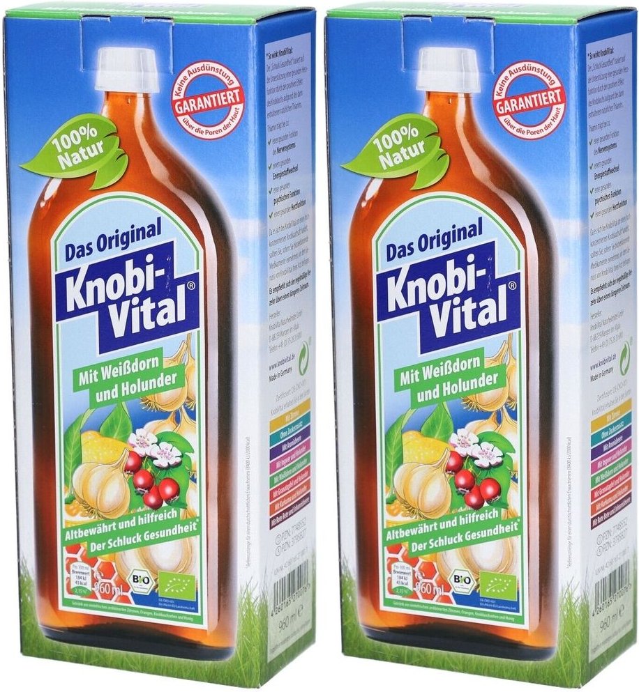 KnobiVital mit Weißdorn und Holunder x2 2x960 ml Flaschen