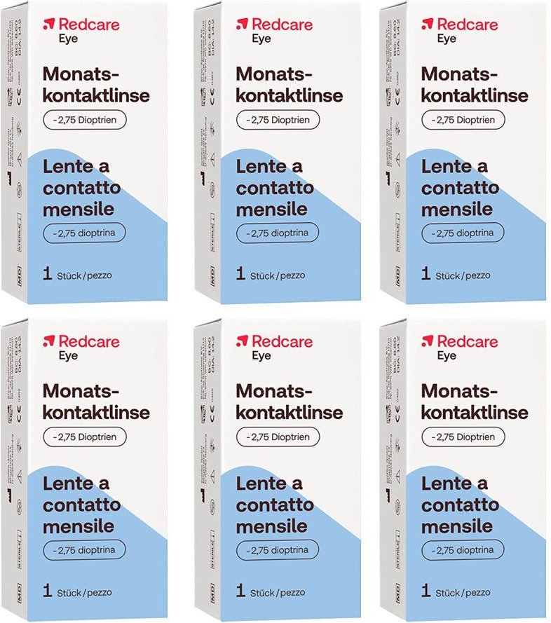 Redcare Monatslinse -2,75 6er-Pack 6x1 St Kontaktlinsen