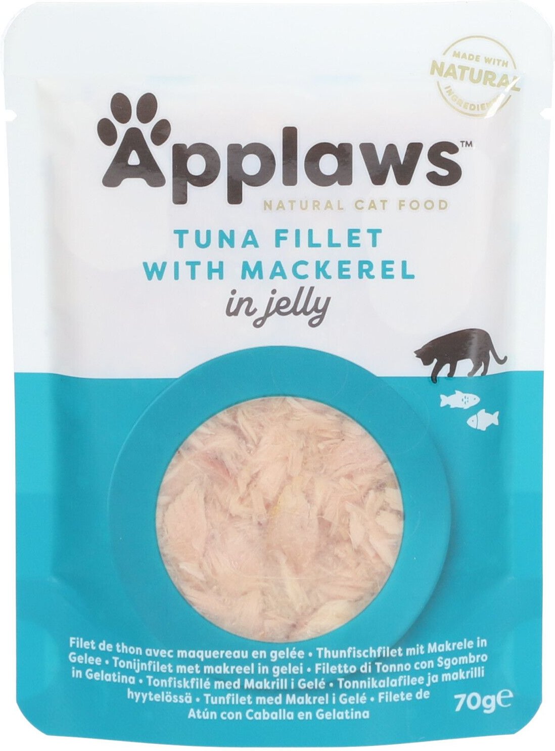 Applaws Nassfutter für Katzen Jelly mit Thunfischfilet Makrele 70 g Futter