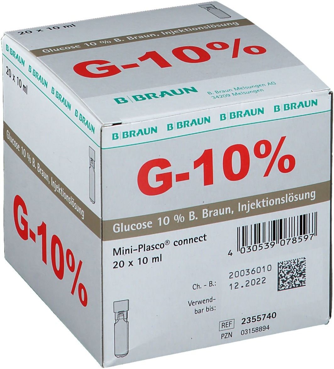 Glucose 10% B.Braun Mini Plasco connect Inj.-Lsg. 20x10 ml Injektionslösung
