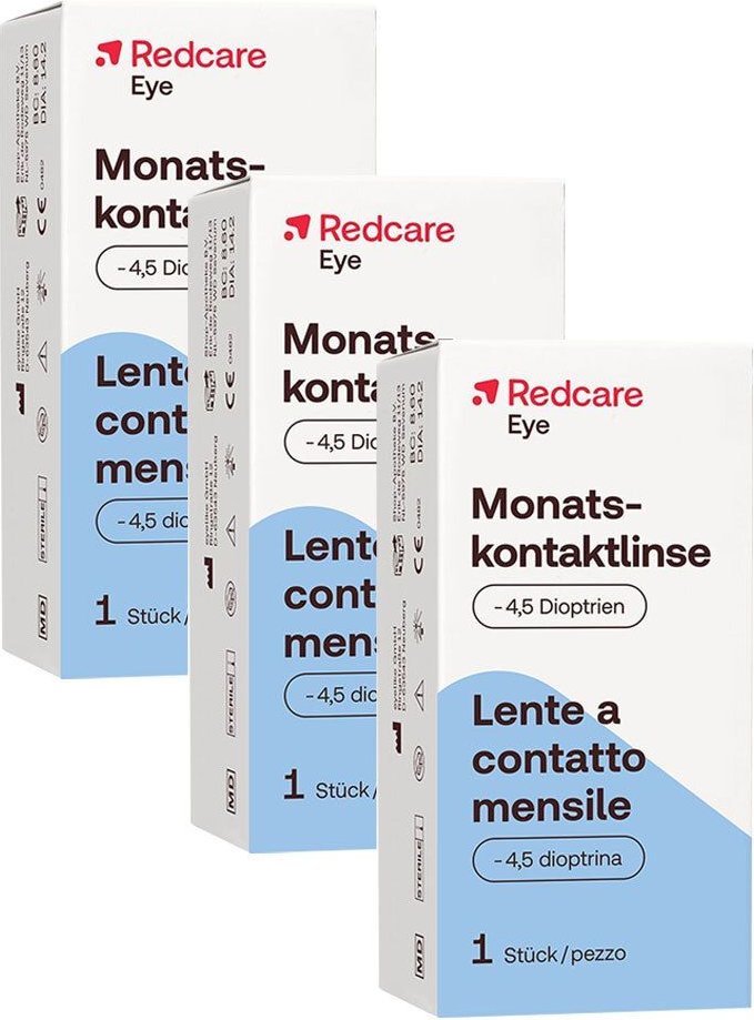 Redcare Monatslinse -4,5 3er-Pack 3x1 St Kontaktlinsen