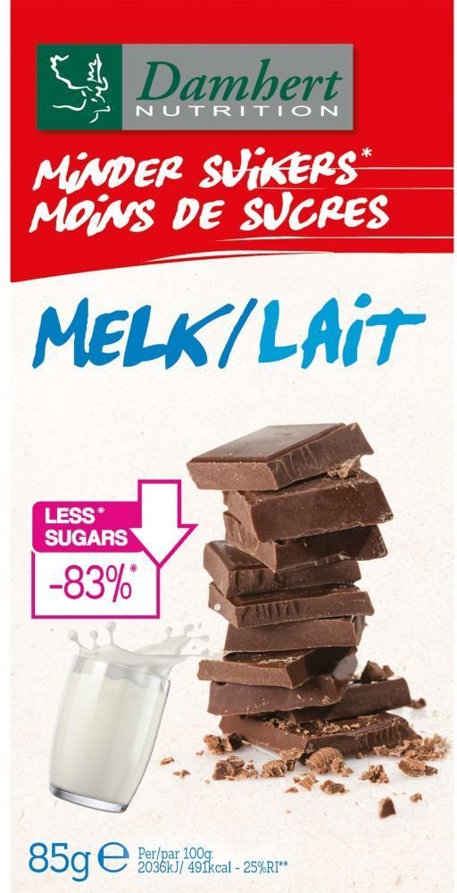 Damhert Melkchocolade Zonder Suiker 85 g Schokolade