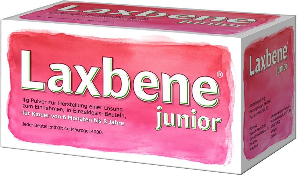 Laxbene junior 4 g Plv.z.H.e.Lsg.z.Einn.Kdr.6M-8J 50 St Pulver zur Herstellung einer Lösung zum Einnehmen