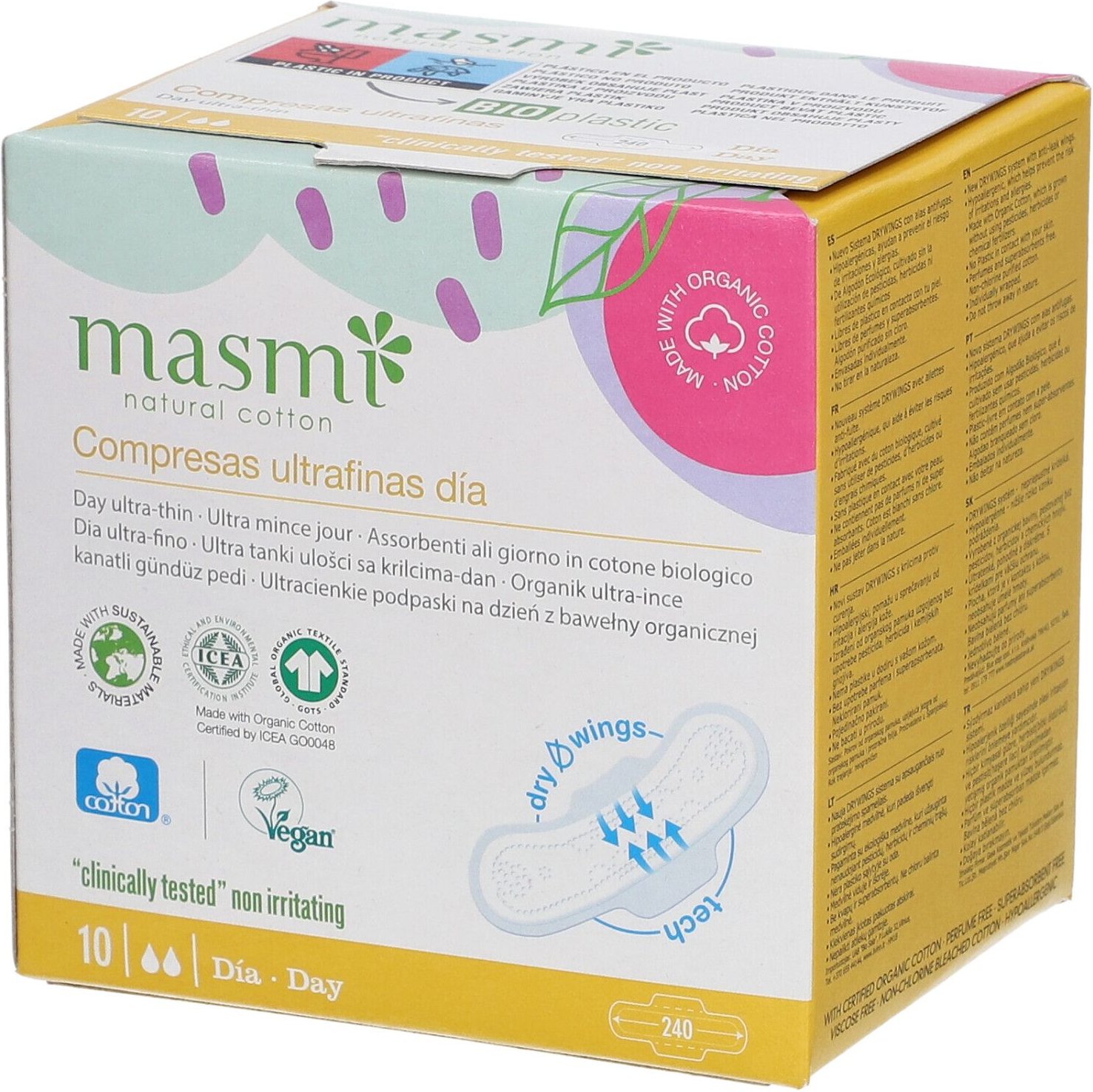 BIO Binden ultra Tag 100% Bio-Baumwolle Masmi 10 St