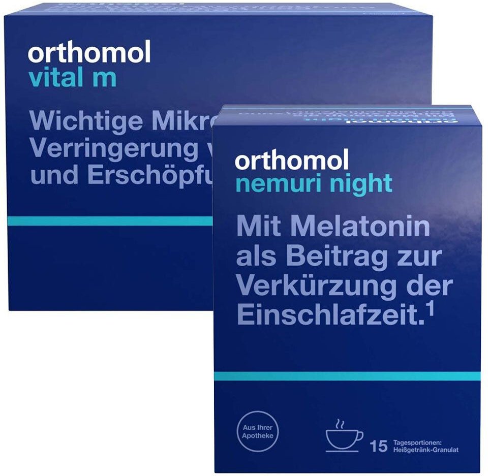 Orthomol Vital M Trinkfläschchen/Kaps.Kombipack.ORTHOMOL nemuri night Granulat 1 St Set