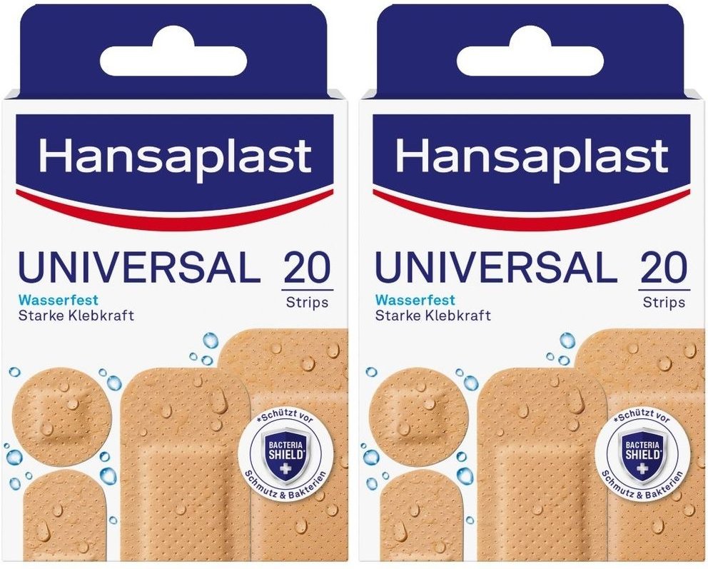 Hansaplast Universal Pflasterstrips wasserfest 2x 2x20 St Pflaster