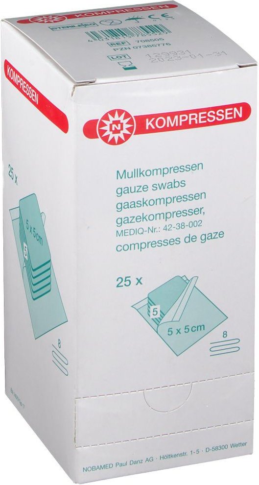 Noba Kompres Steriel 5 8 PL 5x5cm 9320193 25 St Kompressen