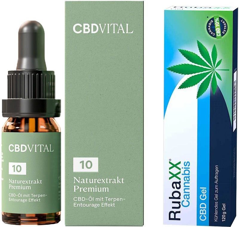 Naturextrakt Premium 10% CBD Vital Tropfen + Rubaxx Cannabis Gel 1 St Set