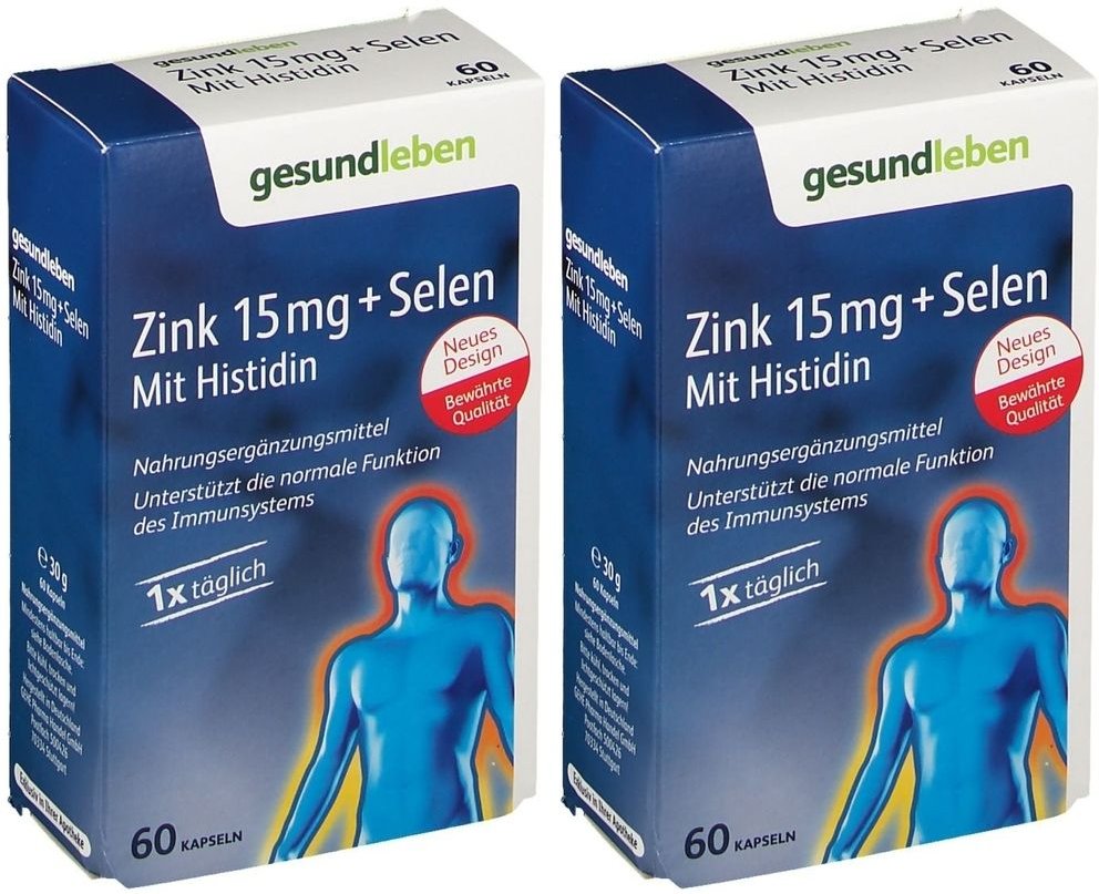 Gesund Leben Zink 15 mg+Selen Kapseln 2x 2x60 St