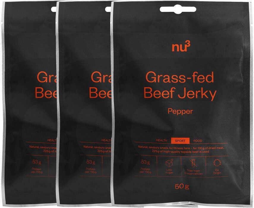 nu3 Beef Jerky, Pfeffer 3x50 g Sonstige