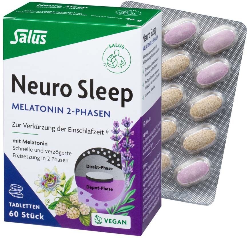 Neuro Sleep Melatonin 2-Phasen Tabletten Salus 60 St