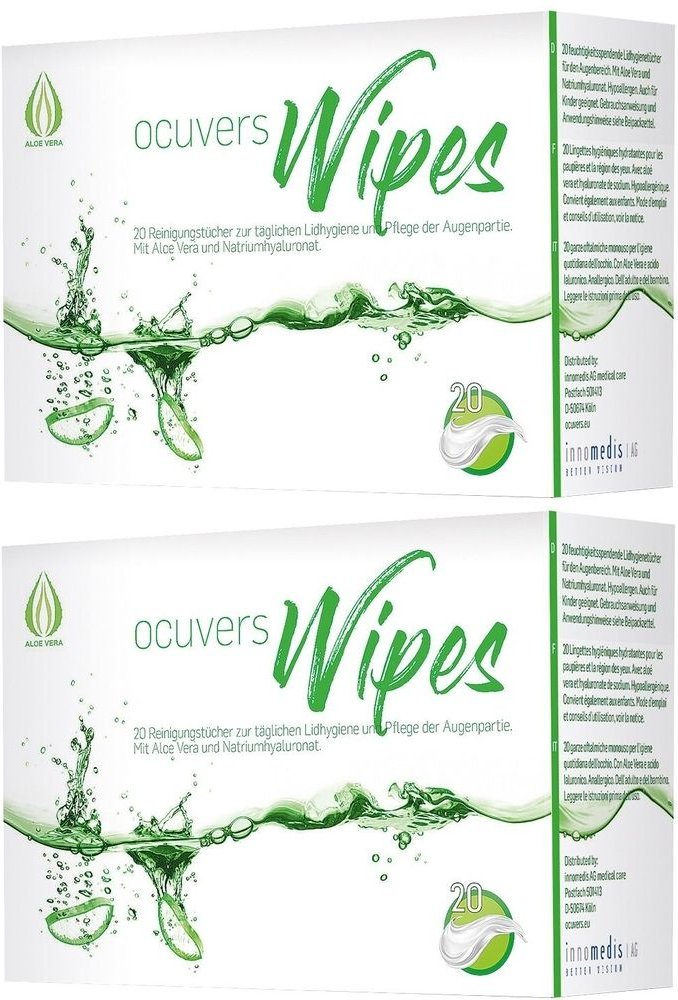 Ocuvers wipes Lidrandpflege 2x 2x20 St Tücher