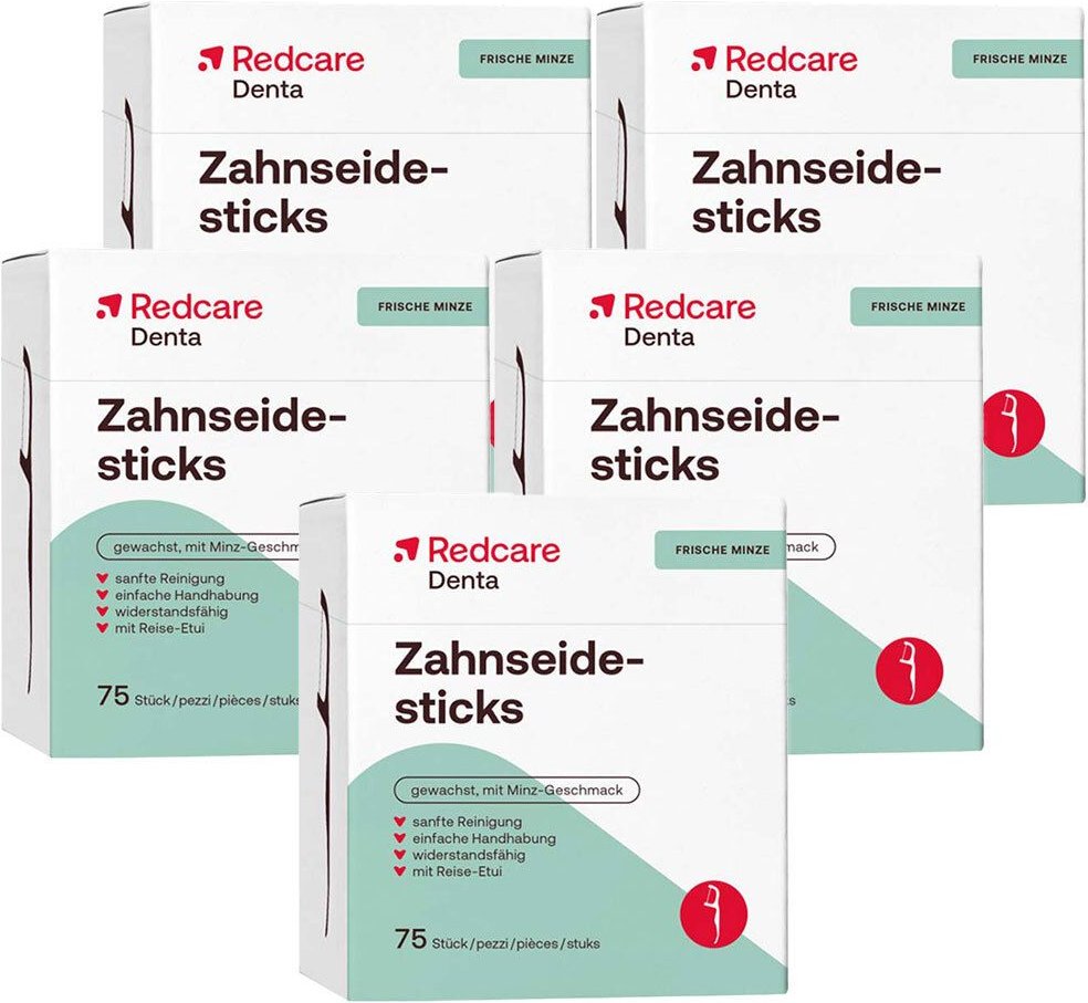 Redcare Zahnseidesticks Fünferpack 5x75 St Zahnseide