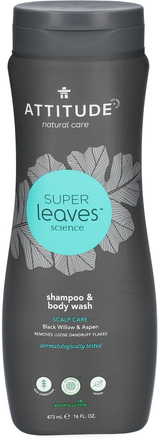 Attitude Super Leaves Men 2-in-1 Natuurlijke Shampoo & Body Wash Scalp Care 473 ml