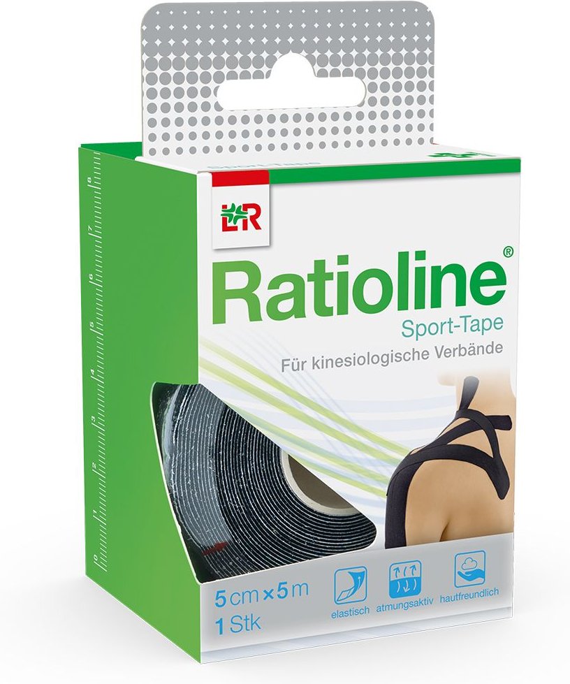 Ratioline Sport-Tape 5 cmx5 m schwarz 1 St Pflaster