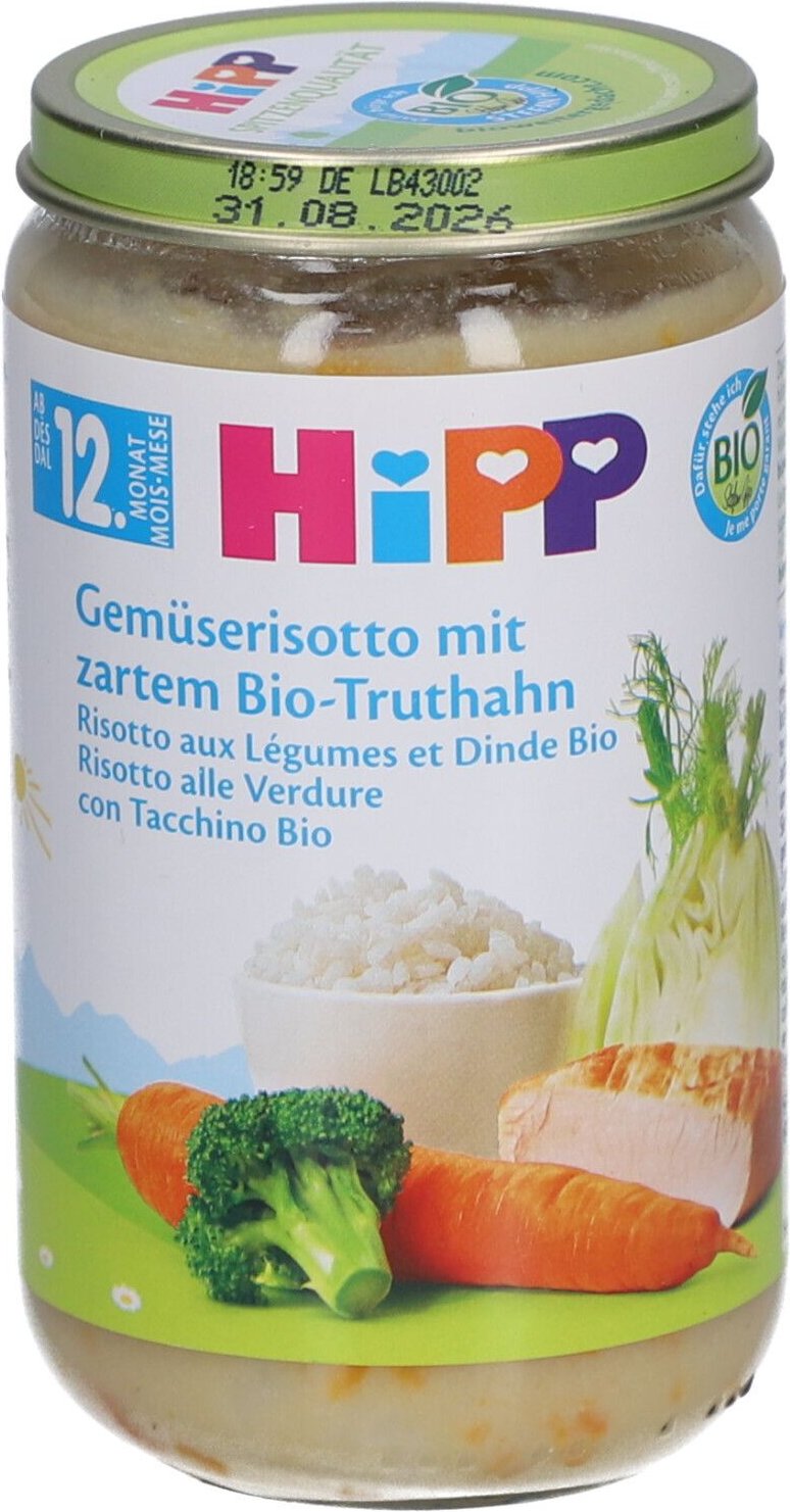 Hipp Gemüserisotto mit zartem Truthahn Glas 250 g Futter