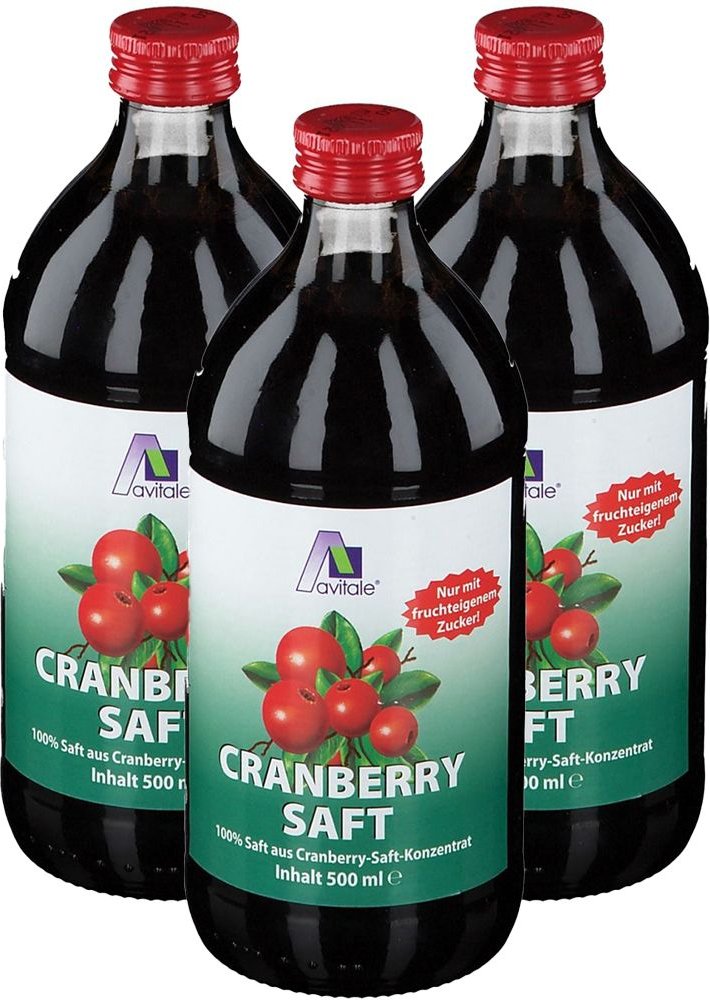 3x Cranberry Saft 100% Frucht 3x500 ml