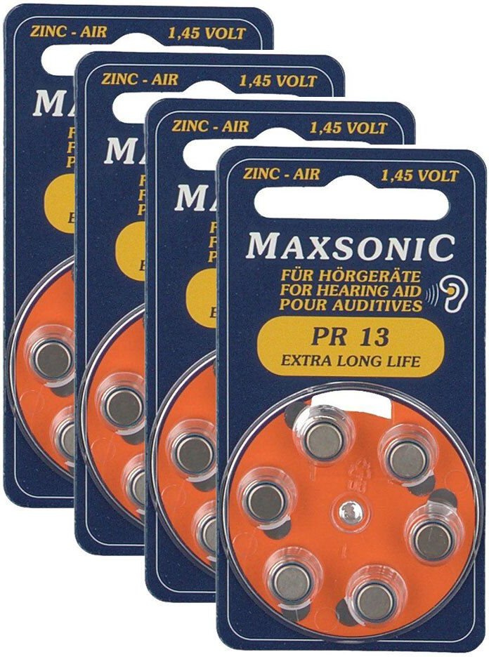 Batterien f.Hörgeräte Maxsonic Pr13 4x 4x6 St