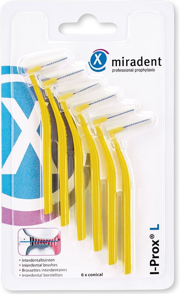 Miradent Interdentalbürste I-Prox L 0,5 mm gelb 6 St Zahnbürste
