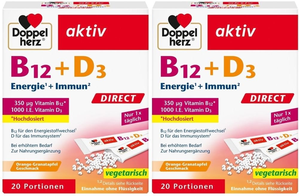 Doppelherz B12+D3 Direct Pellets 2x 2x20 St