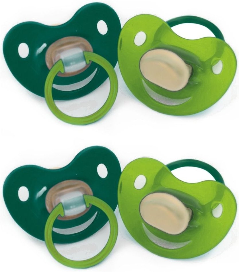 Beruhigungssauger Kirsche Lat.6-18 M.bicol.grün 2x 2x2 St