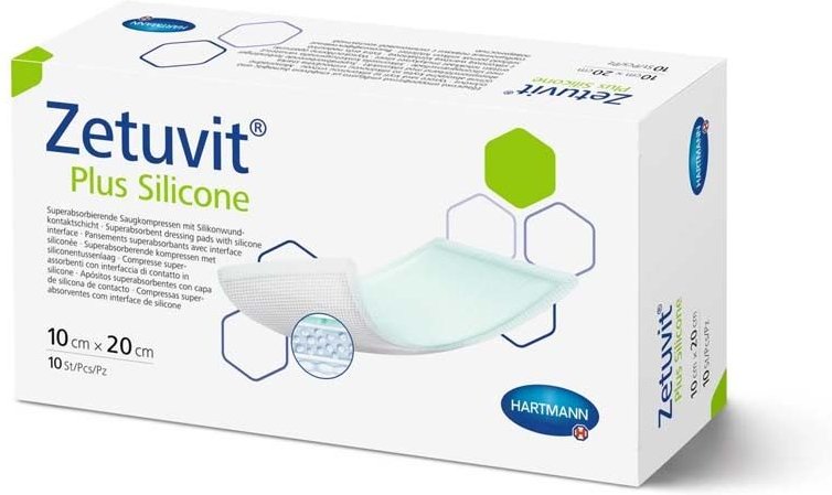Zetuvit Plus Silicone steril 10x20 cm 10 St Kompressen