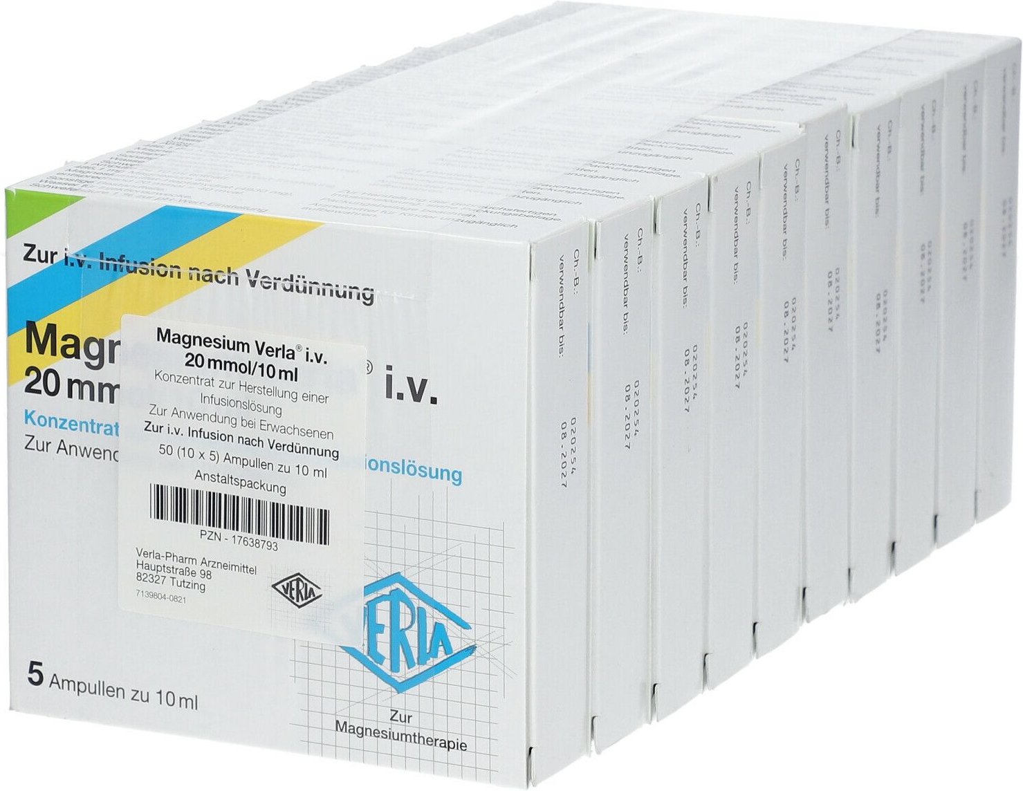 Magnesium Verla i.v. 20 mmol/10 ml K. z. H. einer Infusionslsg