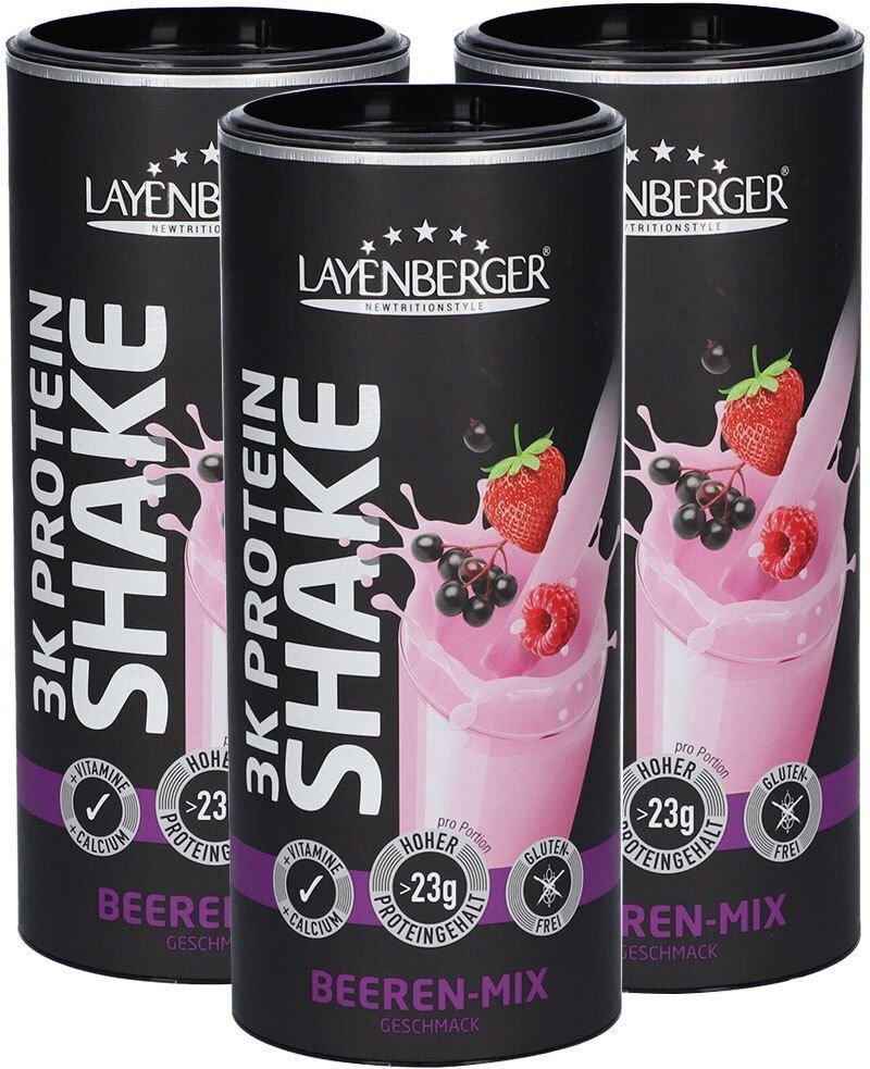 Layenberger 3K Protein-Shake, Rote Beere 3er-Set 3x360 g Pulver