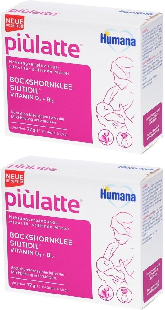 Humana Piulatte Bockshornklee Muttermilchbild.Plv. x2 2x14x5,5 g Pulver
