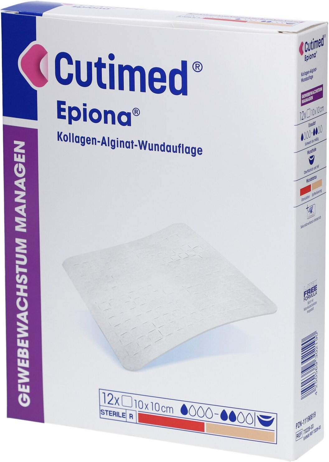 Cutimed Epiona 10x10 cm Wundauflage 12 St Kompressen