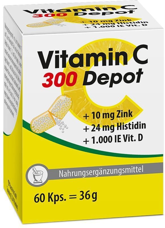 Vitamin C 300 Depot+Zink+Histidin+D Kapseln 60 St