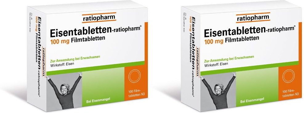 Eisentabletten-ratiopharm 100 mg Filmtabletten Doppelpack 2x100 St