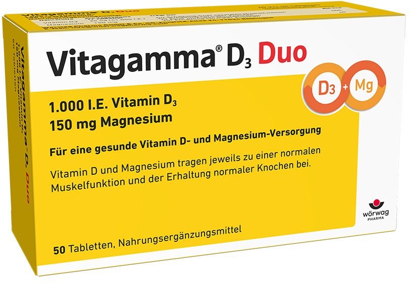 Vitagamma D3 Duo 1.000 I.E Vit.D3 150mg Magnes.NEM 50 St Tabletten