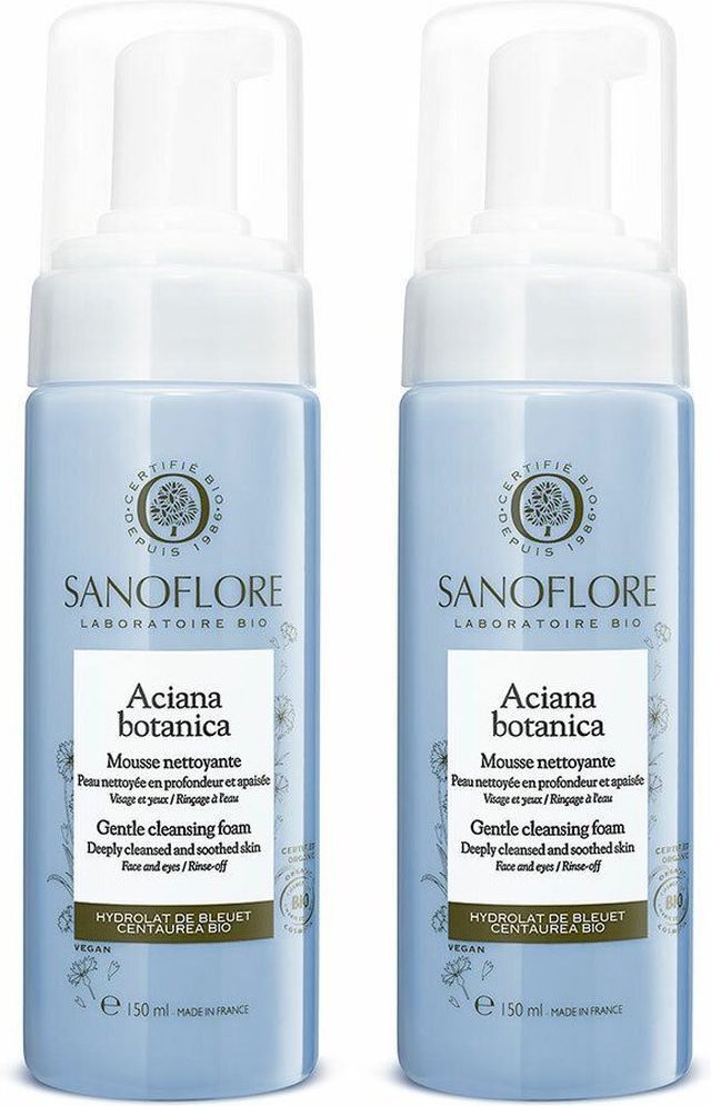 Thumbnail - Sanoflore Aciana botanica Mousse nettoyante visage et yeux certifiée Bio 150 ml x2 2x150 Schaum