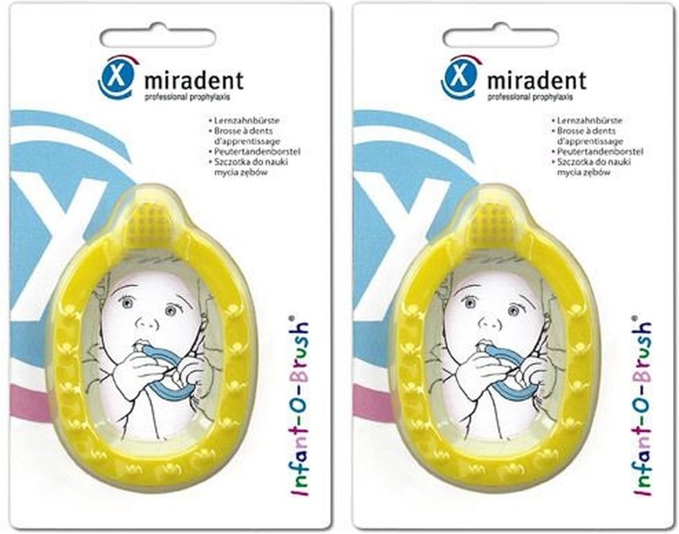 Miradent Kinder-Lernzahnbürst.Infant-O-Brush gelb 2x 2x1 St Zahnbürste