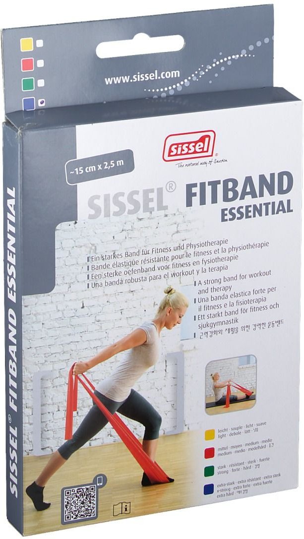 Sissel Fitband Essential 15cm x 2.5m X-Strong Blauw 1 St