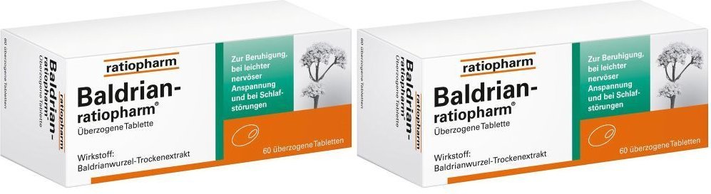 Thumbnail - Baldrian-Ratiopharm überzogene Tabletten Doppelpack 2x60 St Überzogene