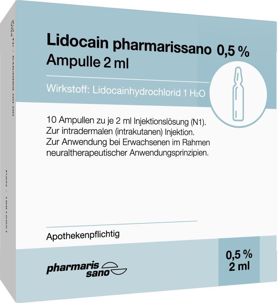 Lidocain pharmarissano 0,5% Injektionslösung Ampullen 2 ml