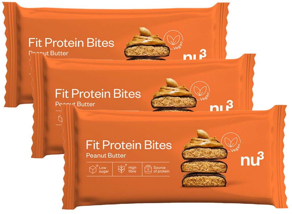 nu3 Fit Protein Bites Peanut Butter 3er Pack 3x60 g Riegel