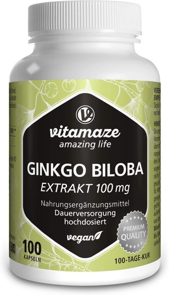 Thumbnail - Ginkgo Biloba 100 mg hochdosiert vegan Kapseln St