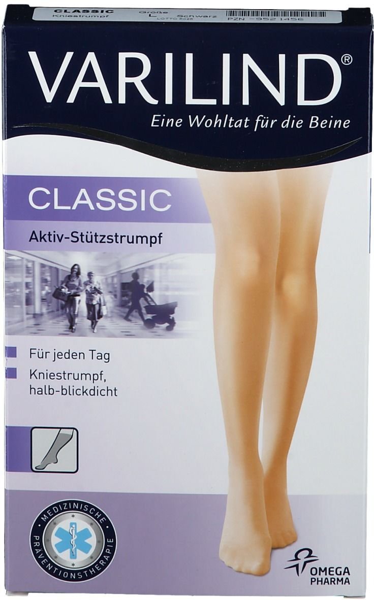 Varilind Classic Kniestrumpf L schwarz