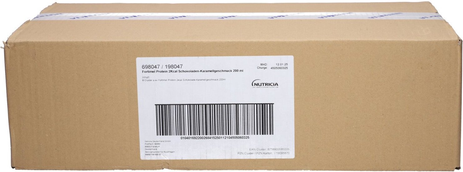 Fortimel Protein 2 kcal Schoko.-Karamell Trinknahr 32x200 ml Flüssigkeit