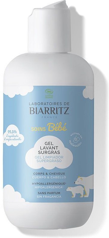 Laboratoires DE Biarritz GEL Lavant Surgras Sans Parfum - Gel lavant surgras bio, sans 200 ml Duschgel
