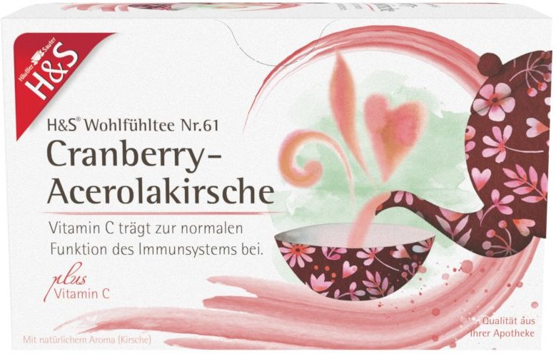 Thumbnail - H&S Cranberry-Acerolakirsche mit Vitamin C Fbtl. 20x2,8 g Filterbeutel