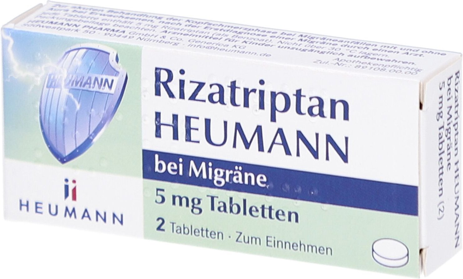 Rizatriptan Heumann bei Migräne 5 mg Tabletten 2 St