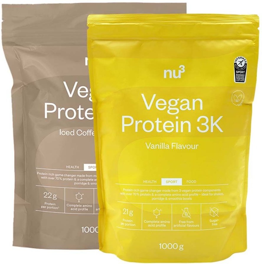 nu3 Vegan Protein 3K Vanille + Iced Coffee 2x1000 g Pulver
